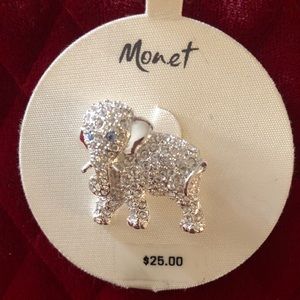Elephant Monet 1950s-60s Vintage Rhinestone Brooch Retro. Beautifully detailed